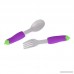 Baby Cool Vegetable Baby Training Fork and Spoon (2-Piece Set) Soft Non-Slip Design with Rounded Kid Safe Edges | Early Learning for Toddlers | Boys and Girls - (Eggplant) - B071W61JHH
